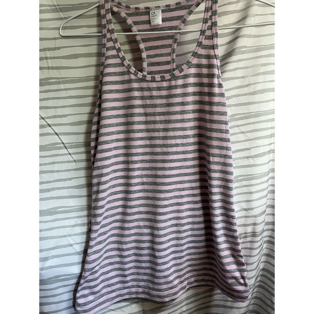 Gap‎ Fit Breathe Tank Top Womens XS Pink/Gray Athletic Racerback Sleeveless